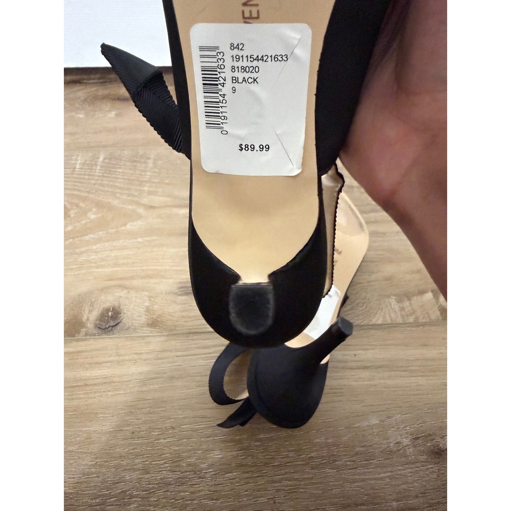 Saks Fifth Avenue Farry Black Fabric Bow Slingback Kitten Heel Pumps Womens 9M - Picture 14 of 14